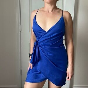 Mura Boutique Royal Blue Wrap Dress